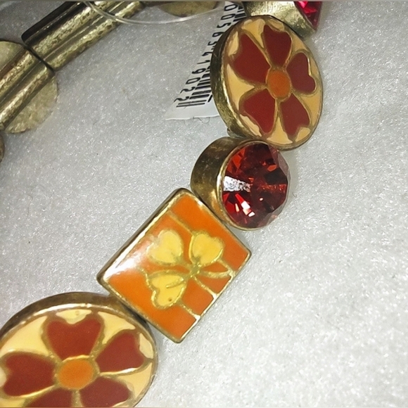 Stretchy Enamel Bracelet w/ Ruby & Garnet Crystals NWT - Picture 16 of 16